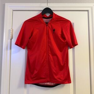 Specialized Red Short-Sleeve Cycling Jersey with Black Logo
